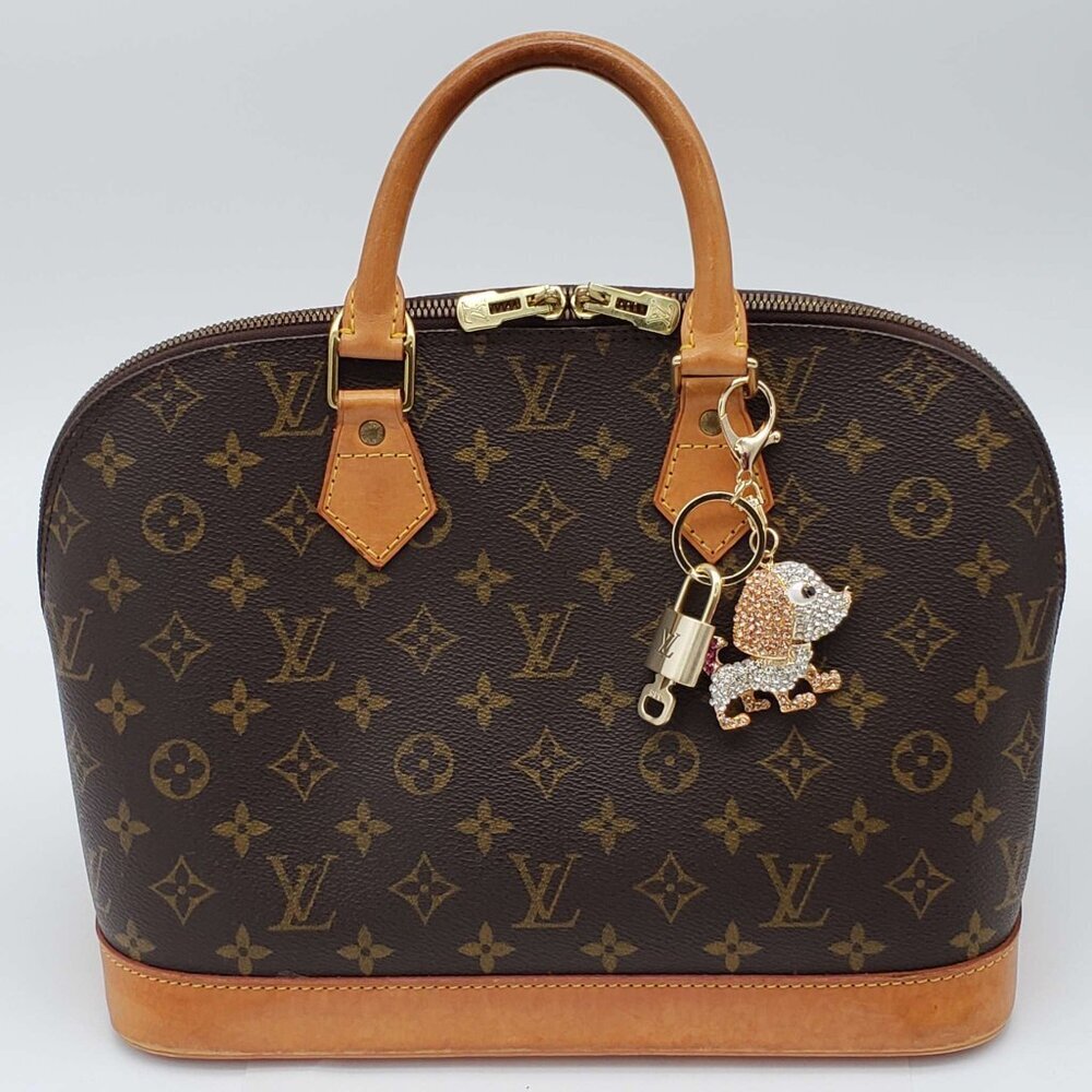 Authentic Louis Vuitton Gold Padlock 🔒 Shiny LV Key + Bag Unbranded Dog Charm